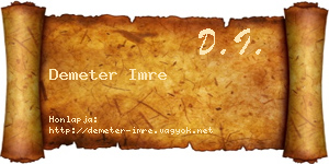 Demeter Imre névjegykártya